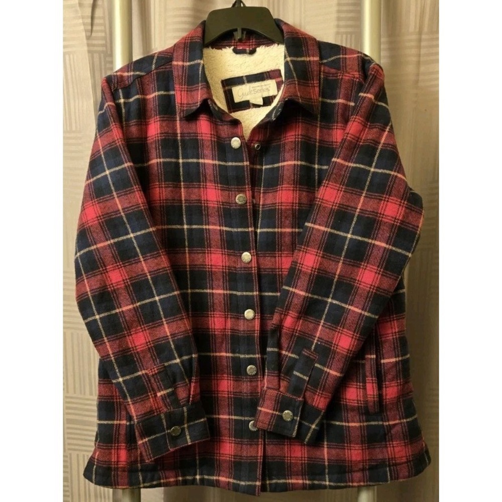 Gander‎ Mountain Guide Series Flannel Shirt Shacket Heavyweight Red Plaid Medium